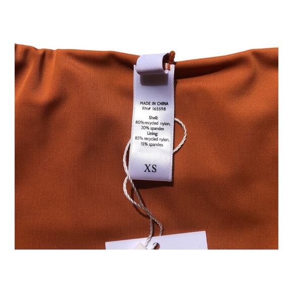 Andie NWT Women’s Barbados High Rise Bikini Bottom Chestnut Orange Extra Small - Picture 8 of 12